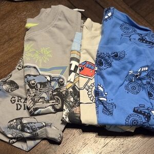 Toddler Monster Truck Short Sleeve Tee's And Shorts. - 4t
